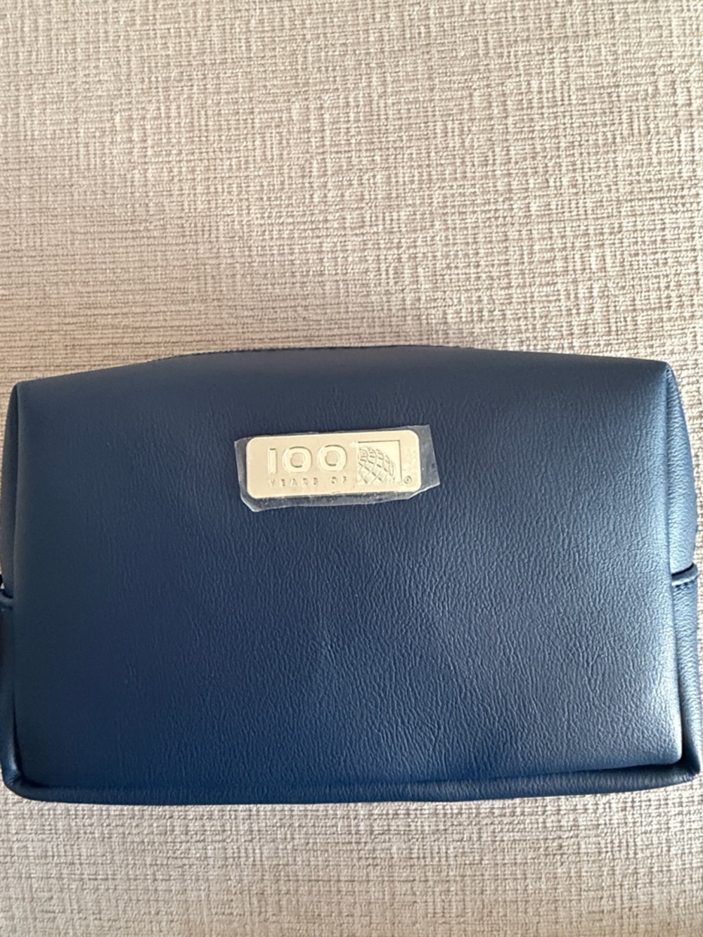 UNITED POLARIS 100 year Navy Amenity Pouch  Silver Hardware. BRAND NEW SEALED